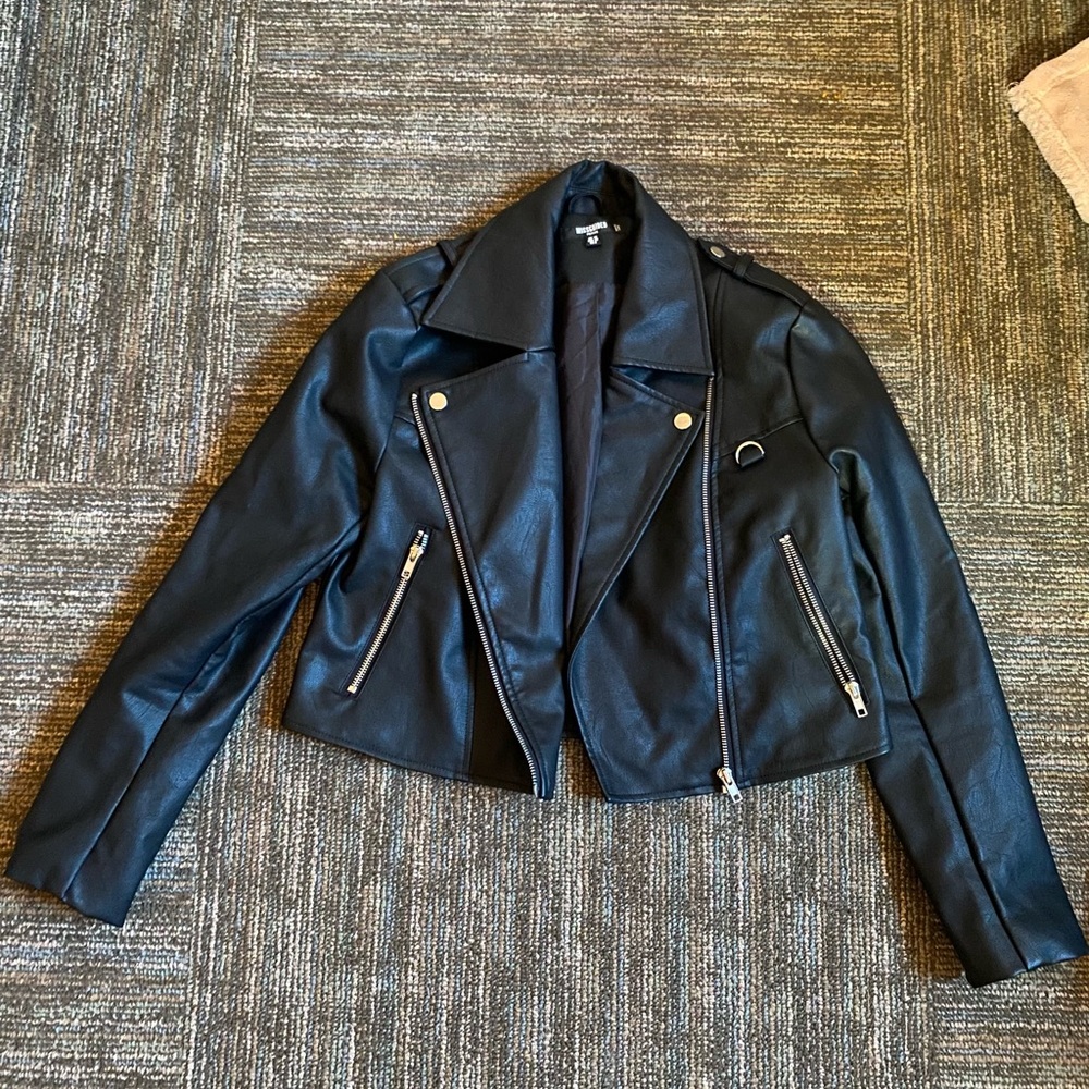 Missguided Black Faux Leather Motorcycle Jacket